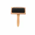 Large wooden pet slicker brush for dogs and cats, professional grooming tool with fine metal pins. - Large Slicker Brushes