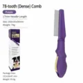 Purple yellow 78-teeth pet flea comb, fine-toothed metal grooming comb for cats and dogs. - Fine-Tooth Pins for Lice Removal