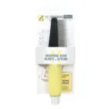 Pet grooming comb with silicone handle and stainless steel pins for de-shedding and detangling. - Model 909 / Yellow