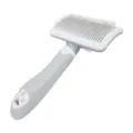 White grey pet slicker brush for dogs and cats grooming undercoat removal pet hair care tool - Large One-Click Deshedding Comb
