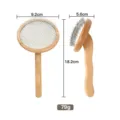 Wooden pet slicker brush with ergonomic handle, 18.2cm length for dogs and cats grooming. - 903 / Round-Tipped Pin Brush