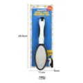 Double-sided pet grooming brush with cute penguin handle and metal pin comb for cats dogs. - Double-sided Comb