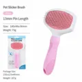 Pink pet slicker brush with 13mm stainless steel pins, ergonomic handle for gentle grooming. - 951 / Large Pink Slicker Brush