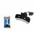 Professional pet deshedding tool with 100mm stainless steel blade and ergonomic handle. - 10cm De-Matting Tool