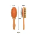 Wooden double-sided pet grooming comb, metal pins and soft bristles for dogs cats. - Round-Tipped Pin Brush