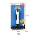 Dual-row pet rake comb for cats and dogs, dematting brush with cute penguin handle. - Rake Comb
