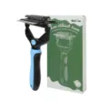 Professional pet grooming comb with dual-sided metal teeth for dogs and cats de-shedding. - Blue