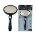 Professional pet slicker brush for dogs and cats, effective hair and lint remover tool. - Fine Pin Slicker Brush