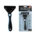 Pet deshedding brush for dogs and cats, dual-sided grooming tool with ergonomic handle. - 6.7cm De-Matting Tools