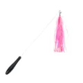 Juguete para gatos con mango negro, alambre metálico y borla rosa brillante para divertirse. - Varita para gatos con papel crujiente / Rosa