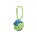 Dog chew rope toy durable cotton woven ball with handle pet teeth cleaning interactive - Single Ear Ball