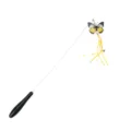 Varita para gatos con mango de madera negra, alambre de acero y mariposa con cascabeles. - Varitas para gatos con mariposa amarilla / Amarillo