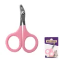 Pink pet nail clipper for cats and dogs, stainless steel blade for pet grooming and claw care. - Pink