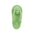 Juguete mordedor de cuerda de algodón verde y blanco para perros, forma de pantufla. - Chancla