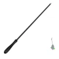 Varita telescópica para gatos con mango negro y ratón de peluche para juego interactivo. - Varita telescópica de 4 secciones con ratón de orejas verdes para gatos
