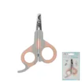 Ergonomic pet nail clippers with stainless steel sharp blade and pink grey handle for cats dogs. - Pink