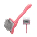 Pink pet slicker brush for dogs and cats with ergonomic handle and stainless steel pins for grooming. - 902 / Medium Red