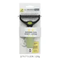Pet grooming comb with double row metal pins and silicone handle for dogs and cats shedding. - Model 909 / Green