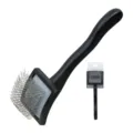 Black wooden handle pet slicker brush for dogs cats, professional grooming tool floating hair. - 902 / Small Black