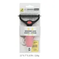 Pet grooming comb deshedding rake with pink handle and stainless steel teeth for dogs cats. - Model 909 / Pink