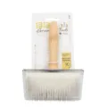 Pet slicker brush with natural bamboo handle and stainless steel pins for grooming cats and dogs. - Carbonized Bamboo Large Slicker Brush