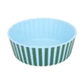 Cute striped pet bowl, durable anti-slip food bowl for cats and dogs, easy to clean design. - Extra Large Striped Style / Blue