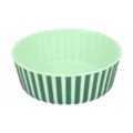 Green striped pet bowl for dogs and cats, anti-slip feeding bowl, cute pet food dish. - Extra Large Striped Style / Green