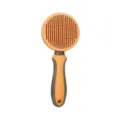 Orange and Grey Self-Cleaning Pet Slicker Brush for Cats and Dogs Grooming and Hair Removal - Fine Needle / Honey Orange