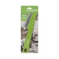 Pet flea comb with double row stainless steel teeth and green plastic handle for grooming dogs cats. - Grass Green