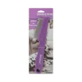 Double row pet flea comb with purple plastic handle and metal teeth for cat and dog grooming. - Purple