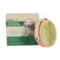 Haustier Badebürste mit Shampoo Spender, weiche Silikonborsten für Hunde und Katzen Pflege. - Feine Lange Zähne / Rosa