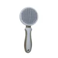 Professional pet slicker brush with self-cleaning button for dogs and cats daily grooming. - Fine Needle / Haze Blue