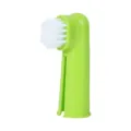 Brosse à dents de doigt pour animal avec poils souples pour chien et chat, vert. - Vert