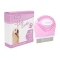 Pink pet flea comb for dogs and cats with fine metal teeth for daily pet grooming tool - 92317 / Sakura Pink