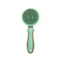 Green and grey pet slicker brush with self-cleaning button for cats and dogs daily grooming. - Coarse Knit / Mint Green