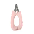 Pink pet nail clipper with safety lock stainless steel blade cat dog claw grooming tool - Pink