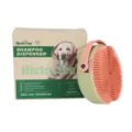 Haustier Shampoo Dispenser Silikonbürste Massage Borsten für Hunde Katzen Badewerkzeug - Feine Lange Zähne / Grasgrün
