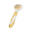 Yellow and white pet slicker brush for dogs and cats, ideal for daily grooming and loose hair. - S / Yellow