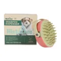 Haustier Shampoo Dispenser Bürste mit Silikonborsten, Massagekamm für Hunde und Katzen. - Spitz zulaufende Schuhspitze / Rosa