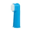 Brosse à dents de doigt pour animaux en silicone, poils souples pour le soin des dents. - Bleu
