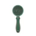 Green pet slicker brush for dogs cats self cleaning grooming hair removal tool steel - Coarse Knit / Olive Green