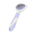 Ergonomic pet slicker brush for dogs and cats, ideal for removing loose hair and grooming daily. - M / Purple