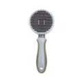 Professional pet grooming slicker brush for dogs and cats, practical self-cleaning tool. - Coarse Knit / Haze Blue