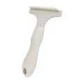 Pet grooming undercoat rake comb with wheat straw handle and stainless steel pins for cats dogs - Single-Row Rake Comb