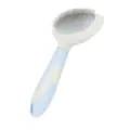 Pet slicker brush for dogs and cats, blue and white handle, gentle undercoat grooming tool. - L / Blue