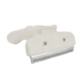 Pet deshedding brush, wheat straw handle cat dog grooming comb variant, beige finish. - 10cm De-Matting Tool
