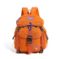 Oranger Wanderrucksack mit Karabiner, robuster Outdoor Freizeit Rucksack für den Alltag. - Orangerot