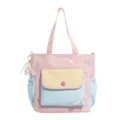 Leuke kleurencombinatie canvas shopper grote capaciteit studenten schoudertas roze - Shoulder Bag / Zonder Hanger / Roze