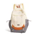 Closeup view of the casual Harajuku style backpack with contrast color and multi pockets. - Dark Gray