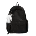 Sac à dos d'école grand capacité mignonne impression cœur style Harajuku japonais. - Noir